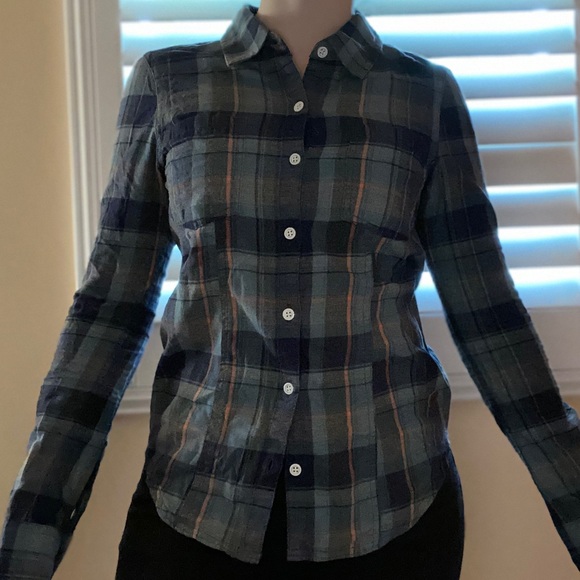 Roxy Blue Plaid Flannel - Picture 4 of 4